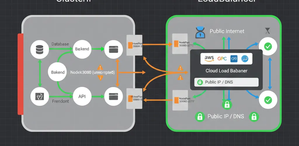Blog post image for Understanding Kubernetes Services: ClusterIP vs NodePort vs LoadBalancer - When to use ClusterIP, NodePort, or LoadBalancer for a Kubernetes Service: how each type works, its best-fit use case, and the security and scaling trade-offs of picking the wrong one.